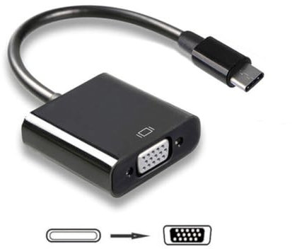 USB C to VGA Adapter, Thunderbolt 3/4 to VGA Adapter Compatible with iOS phone series, XPS 17, Surface Book 3, and More (Black)