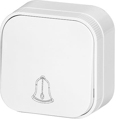 Pulsador de timbre de superficie, serie RT1, color blanco