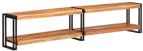 vidaXL Meuble TV 200x30x40 cm Bois d'acacia Massif, unité TV, Buffet TV, étagère TV, Meuble TV avec Rangement, Armoire de Support TV