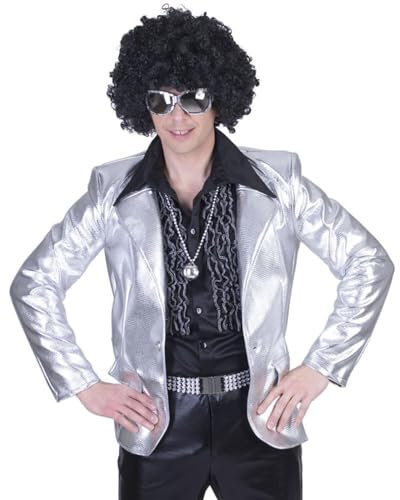 PARTY DISCOUNT NEU Herren-Kostüm Disco-Fever-Jacke, Silber, Gr. 52-54