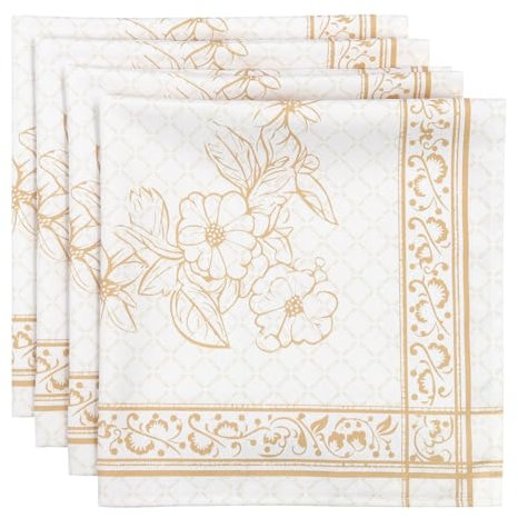 Arquiel Servietten 4er-Set, Stoffservietten 100% Baumwolle Weiches Bequemes Hochwertige Wiederverwendbare Esstisch Servietten Perfekt für Familienessen Hochzeiten Küche (45 cm x 45 cm)