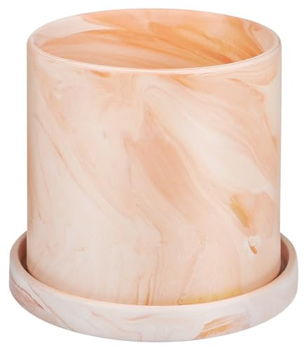 GANAZONO Terrakotta Topf Blumentopf Sukkulenten Topf Pflanztopf mit Untersetzer Terracotta Pflanztöpfe Pflanzgefäße für Zimmerpflanzen