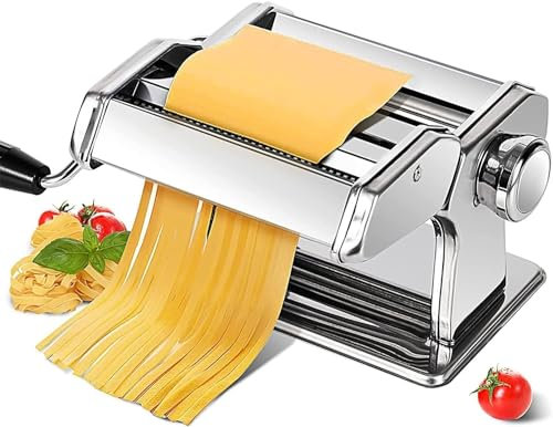 Pasta Maker - Durable and Versatile Machine for Homemade Pasta - Adjustable Thickness Settings, Easy Crank Handle, and Timeless Design - Perfect for Creating Restaurant-Quality Pasta at Home