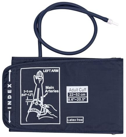 Manguito Monitor de Presión Arterial Extra Grande 22-52 cm, Compatible con la Mayoría de los Monitores de Presión Arterial, Brazalete Tensiometro Extra Grande para Brazo Grande (A)