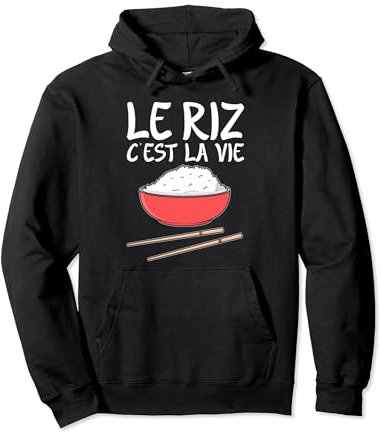 Humour Riz Graine Japon Cuisine Bol de Riz Baguettes Sweat à Capuche