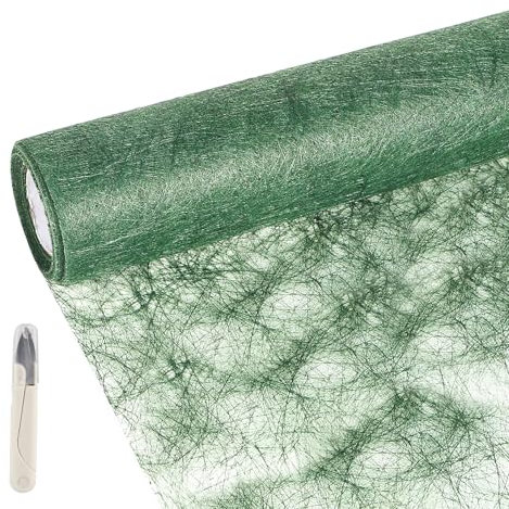 SWAWIS Runner Tavola in Tessuto Non Runner Tavola Moderno 30cmx5M Runner da Tavolo Runner Verde Scuro per Decorazioni Natalizie, DIY, Confezioni, Feste, Matrimoni, Compleanni