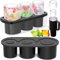 ROMANVIC Stanley Cup Eiswürfelform Zubehör,Eiswürfelbehälter Silikon mit Deckel und Behälter,3 Fach Eiswürfelschale,Eiswürfelform für 40 Oz Tumbler Becher Cocktails,Whisky,Obst Fruchtpürees