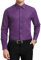 HISDERN Chemise Violette Homme Manches Longues en Coton Regular Fit Chemises Habillée pour Hommes Formelle Boutonnées Mariage Casual avec Poche XL