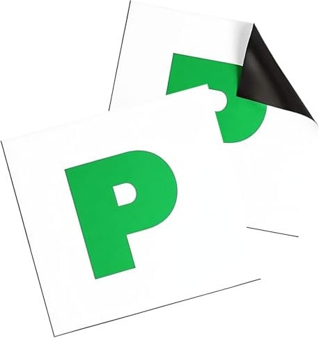 Fully Magnetic P Plates, 2 Pack Waterproof P Plates, Thick 0.6 MM (150 x 150 MM) P Sign for New Drivers