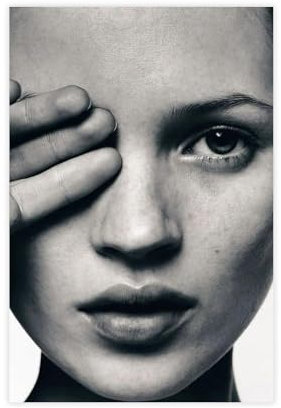 Generisch Kate Moss Leinwand-Poster, Schwarz-Weiß, Wandkunstdruck, Foto für Raumdekoration, ungerahmt, 40 x 60 cm