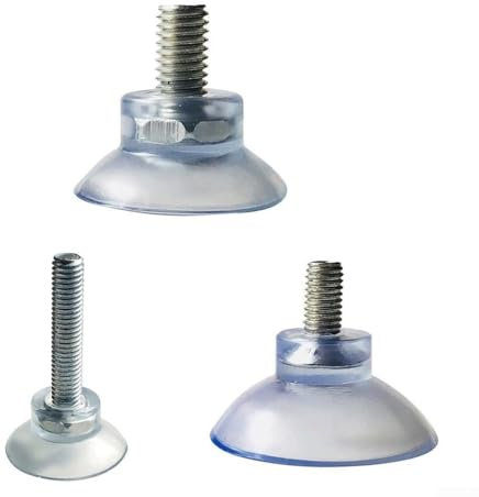 10 Stück M8 transparente Mutter-Saugnäpfe für Glas, Wand und (50 mm)