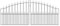 Saxon Arched Spear Top Metal Driveway Gates 1245mm High galvanised Wrought Iron Dual Swing gate (3048mm (10ft) Gap x 1245mm High SAZP19)