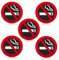 AEIOPRS 5 Pcs 3D pegatina NO Smoking pictograma adhesivo para no fumadores para puertas de coche y zonas interiores/exteriores