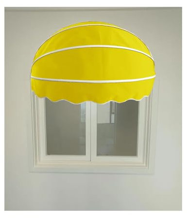 Tenda parasole in tela fai da te a cupola, per finestra, porta, veranda, manuale, pieghevole, ad arco emisferico, con design curvo (diametro F: 145 cm)