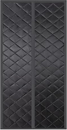 Rideau de porte épais et chaud coupe-vent - 140 x 210 cm - Isolation phonique - Pour chambre à coucher, sous-sol - Installation facile sans perçage - Noir