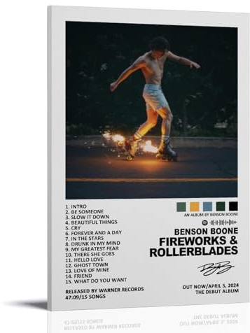 Aizhimi Benson Poster Boone Album Signierte Musikposter für Zimmer, Ästhetische Leinwand, Wandkunst, Schlafzimmerdekor, 50 x 75 cm, 20x30 Zoll