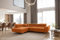 Kaiser Möbel - Ecksofa mit Schlaffunktion - Big Sofa - 275 x 202 cm - Relaxsofa, Verstellbare Kopfstützen, L Form, XXL, mit Bettkasten, Große Liegefläche 125x193 - Falio L Eckcouch Links, Orange
