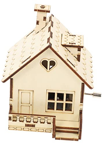 UPKOCH Holzhausform Spieluhr Für Kleinkinder Musikplayer Büroeinweihungsgeschenk Stilvolle Dekorative Spieluhr- Für Junge Mädchen Haushaltsdekor Spielzeug Aus Holz Mit Gutem Und