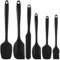 Set de 6 Spatules en Silicone - Maryse patisserie 28 cm - Silicone Alimentaire - Résistant à la Chaleur, Antiadhésif, Facile à Nettoyer - Pour Cuisine, Pâtisserie, Mélange (Noir)