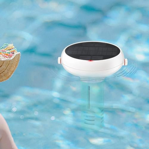 Intelligenter kabelloser Pool-Monitor, USB + Solar-Wassertester, IP67 wasserdichter Pool-Tester für Echtzeit-Pool-Wasserdaten, für Schwimmbäder, Spas (A)