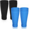 4 Stücke Schienbeinschoner Socken Fußball Schienbeinschoner Anti-Rutsch Ärmel Socken Atmungsaktiv Fußball Schienbeinschonerhalter Stutzenhalter Fußball Socken Ärmel für Erwachsene (Schwarz; Blau)