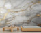Grey Marble Murals, Modern Abstract Aesthetics Wall Mural Wallpaper, Gold Foil Marble Wallpaper for Bedroom Living Room Decor 200x140cm Artwork Background Wall Stickers (Not Self-Adhesive)