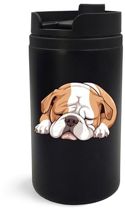 English Bulldog Red Coat Dog Dad Mom Travel Mug, Travel Tumbler, Insulated Coffee Cup, Portable Mug