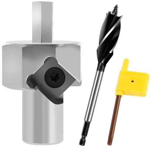 Nudiuhis Woodworking 19mm Bench Dog Hole Chamfer Reamer Tool, Deburring Drill Bit,for Standard Electric Drills