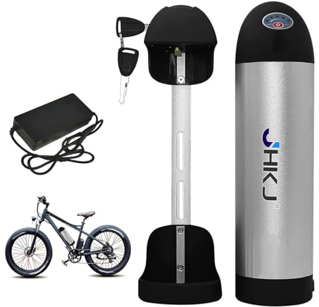 JHKJ Batterie Lithium 48 V pour vélo électrique, Format Bouteille, 24 V, 36 V, 48 V, 8 Ah, 10 Ah, 13 Ah, 15 Ah, 17,5 Ah, avec Chargeur.,24v 10ah