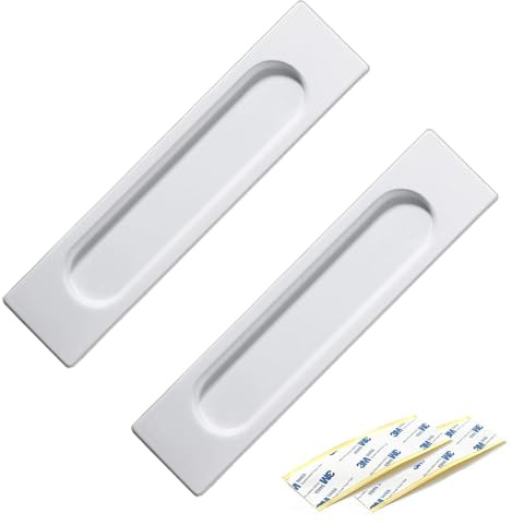 Cyberwork 2 tiradores de puerta corredera, estilo minimalista, empotrado, aberturas laterales, aleación de aluminio, para puertas correderas, armarios, cajones, 149 mm (Estilo 5)