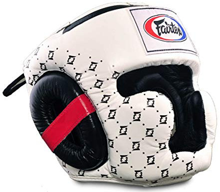 Fairtex Kopfschutz Spuer Sparring HG10, weiß/schwarz, M