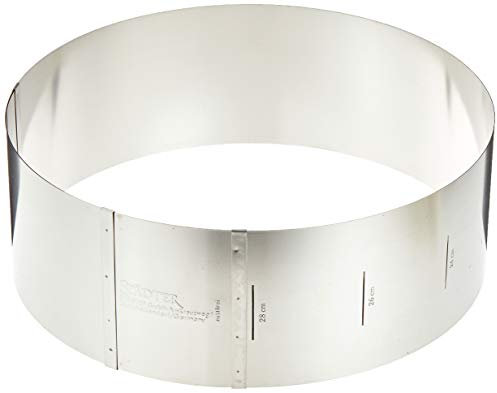 Städter Tortenring Rund Pusteblume verstellbar, Profi-Backrahmen aus Edelstahl, 18–30 cm Durchmesser, rostfrei & spülmaschinengeeignet für Sahne- und Cremetorten