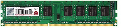 Transcend TS512MLK64V3H - Memoria RAM de 4 GB (240 Pin DIMM, DDR3 SDRAM, 1333 MHz, CL9, No ECC)