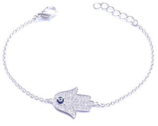 Remi Bijou Armband Armkette Armkettchen Fatimas Hand Silber Farbe Strass Hamsa Buddha Kette Nazar Evil Eye Auge