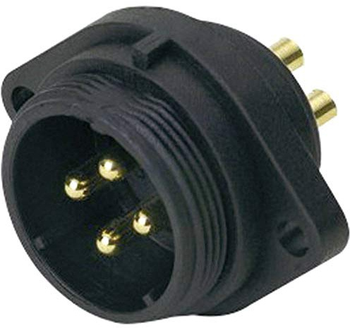 WEIPU Rundsteckverbinder IP68, Schraubverriegelung, Flanschstecker 2-polig, Lötanschluss für Litzenquerschnitt maximal 4,17 mm², AWG11, Nennwerte 30 A/500 V, SP2113, P 2 1 N
