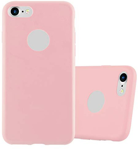 Cadorabo Custodia per Apple iPhone 7 / 7S / 8 / SE 2020 in CANDY ROSA - Morbida Cover Protettiva Sottile di Silicone TPU con Bordo Protezione - Ultra Slim Case Antiurto Gel Back Bumper Guscio