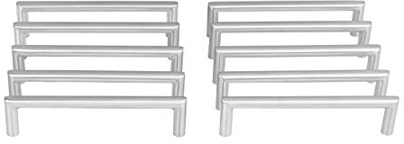 Gedotec Design Schrankgriff Edelstahl Möbelgriff 192 mm Stangengriff rund - Leila | Türgriff mit Lochabstand 192 mm | Schubladengriff Edelstahl matt gebürstet | 10 Stück - Küchen-Griff mit Schrauben