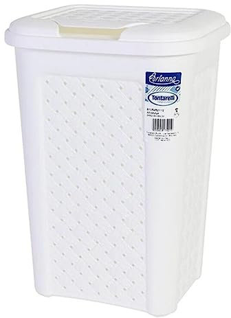 Tontarelli Papelera Baño 10L Arianna Blanco, Plastico, Talla Unica