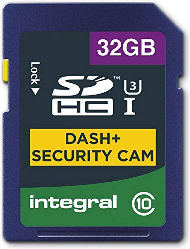 Integral INSDH32G10-DSCAM 32 GB High Endurance with Sudden Power Off Protection SD (SDHC) Memory Card for Dash Cams and Security Cameras, Class 10, UHS-I, U3