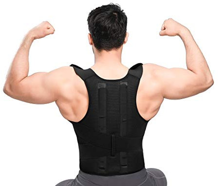 Bonvie Rückenbandage Rückenhalter Haltungskorrektur Geradehalter mit 2 Schienen für Damen und Herren zur Korrektur einer schlechten Körperhaltung, Größe:L