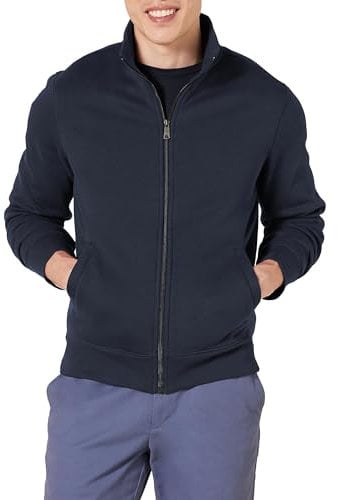 Amazon Essentials Herren Fleece-Jacke mit durchgehendem Reißverschluss, Marineblau, XXL