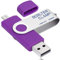 Clé USB 128 Go, 2 en 1 OTG USB Mémoire Stick, Pivotant U Disque avec Port Micro-USB pour Smartphone Android, Tablette et Ordinateur Stockage Externe (Violet)