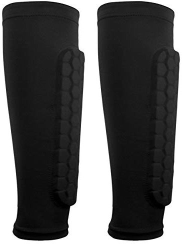 Natuce 1 Pair Football Shin Guard Socks Sleeves with Foam,Breathable Design for Football Games Beginner, Running, Jogging, Cycling, Fitness, Children Teenagers Boys Girls Men Women (Child-Black)