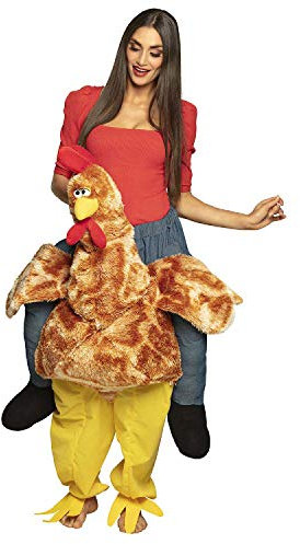 Boland 88087 - Kostüm Auf einem Huhn, Einheitsgröße für Erwachsene, Unisex, Kostüm mit Plüsch, Henne, Reiter, Hose mit Tier, Karneval, Fasching, Mottoparty
