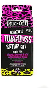 Muc Off Ultimate Tubeless Kit Setup-Kit Für Tubeless-Ready Fahrräder, Straße/Kies/CX 44 mm - Enthält Felgenband, Fahrrad Flickzeug, Tubeless Ventile und Reifendichtmittel