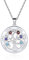 Custom4U Collier Personnalisé 7 Prénoms Argent 925 Pendentif Arbre de Vie Gravé