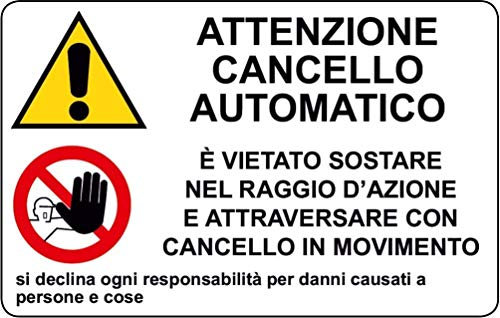Cartello segnaletica CANCELLO AUTOMATICO in alluminio 200x300 mm