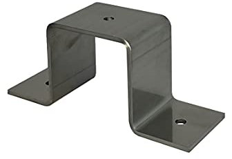 Vabenco Quadratrohrschelle, Schelle für Quadratrohre, Vierkantschelle, Grau, Edelstahl, 20x20 bis 50x50 mm, 1,5 mm oder 2,0 mm, Hardware-Klemmbacke