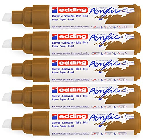 Acrylmarker edding e-5000 breed hazelnoot | 5 stuks