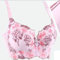 Thick Padded Add 2 Cups Bra Women Push-up Brassiere Deep V Lace Underwire Bras D (34C,Pink)